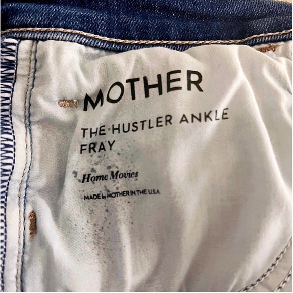 MOTHER The Hustler Ankle Fray Jeans Women’s Size 29 Blue Wash Raw Hem - Picture 7 of 9